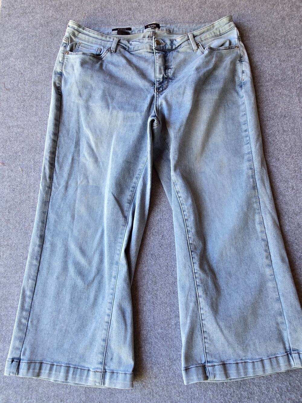 NYDJ Light Wash Blue Wide Leg Jeans 18W